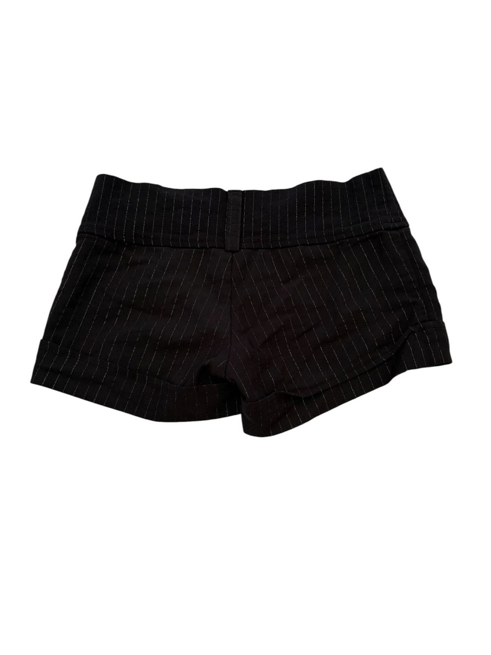 wet seal xs y2k micro shorts pinstripe black silver club fun - Picture 7 of 7